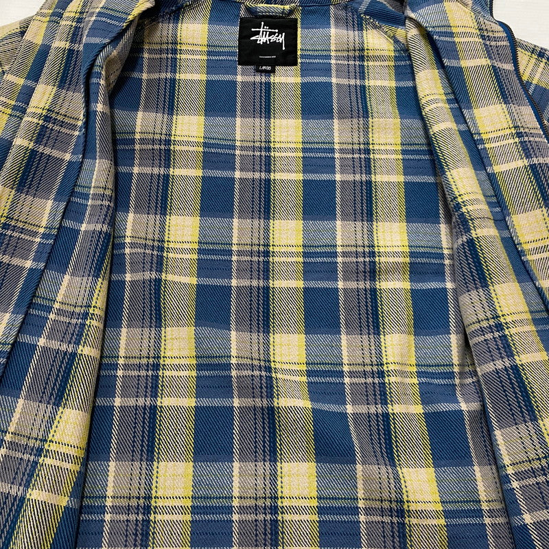 【中古品】【メンズ】 STUSSY ステューシー FLANNEL PARKA フランネル パーカー 長袖 ジップアップパーカー 金タグ 142-260922-sa-09-teih サイズ：L カラー：チェック 万代Net店