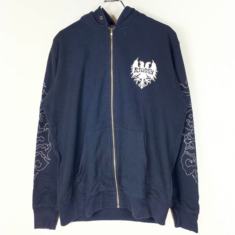【中古品】【メンズ】 STUSSY ステューシー ZIP UP HOODIE ジップ アップ フーディ トップス 142-260922-sa-11-teih サイズ：L カラー：ブラック 万代Net店