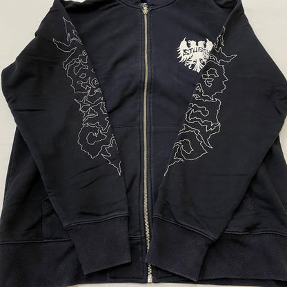 【中古品】【メンズ】 STUSSY ステューシー ZIP UP HOODIE ジップ アップ フーディ トップス 142-260922-sa-11-teih サイズ：L カラー：ブラック 万代Net店