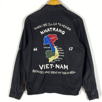 【中古品】【メンズ】 HOUSTON ヒューストン VIETNAM JACKET 50447 ベトナム ジャケット アウター 145-260922-sa-02-teih サイズ：M カラー：ブラック 万代Net店