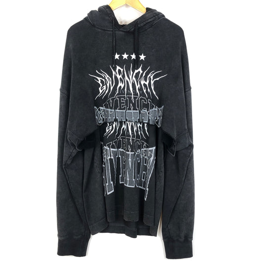 【中古品】【メンズ】 GIVENCHY ジバンシィ BMJ0J73Y8T LAYERED PULLOVER PARKA レイヤード プルオーバー パーカー 長袖 トップス USED加工 141-260925-sa-10-teih サイズ：L カラー：ブラック 万代Net店