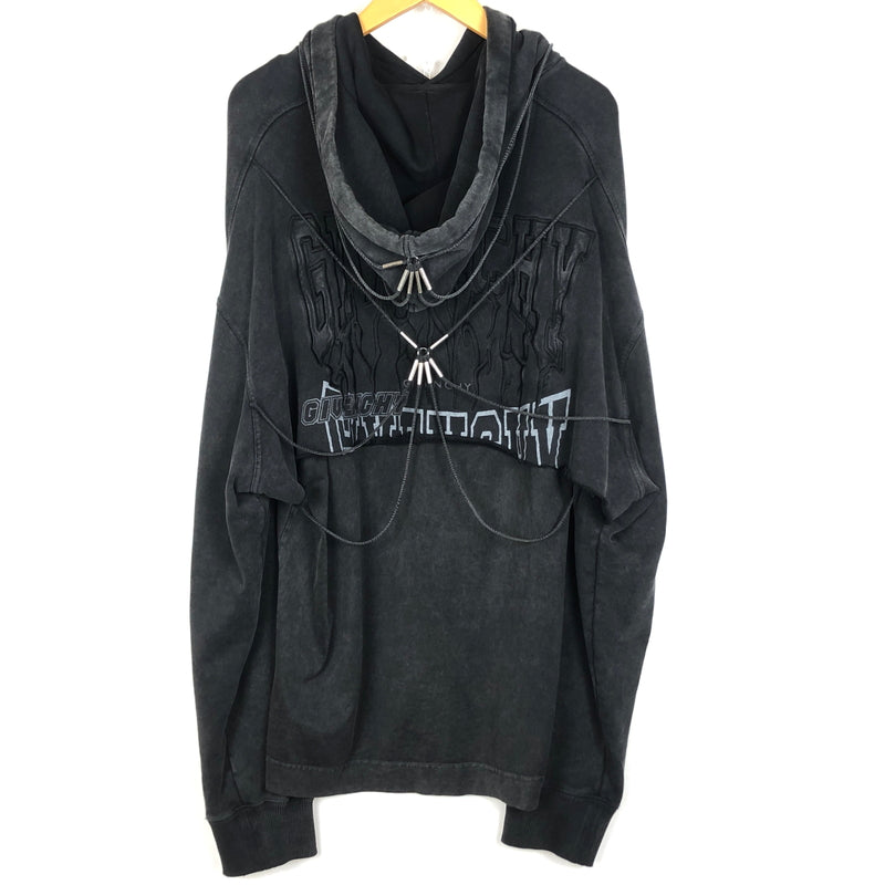 【中古品】【メンズ】 GIVENCHY ジバンシィ BMJ0J73Y8T LAYERED PULLOVER PARKA レイヤード プルオーバー パーカー 長袖 トップス USED加工 141-260925-sa-10-teih サイズ：L カラー：ブラック 万代Net店