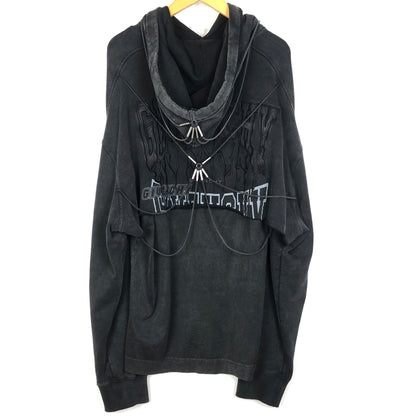 【中古品】【メンズ】 GIVENCHY ジバンシィ BMJ0J73Y8T LAYERED PULLOVER PARKA レイヤード プルオーバー パーカー 長袖 トップス USED加工 141-260925-sa-10-teih サイズ：L カラー：ブラック 万代Net店