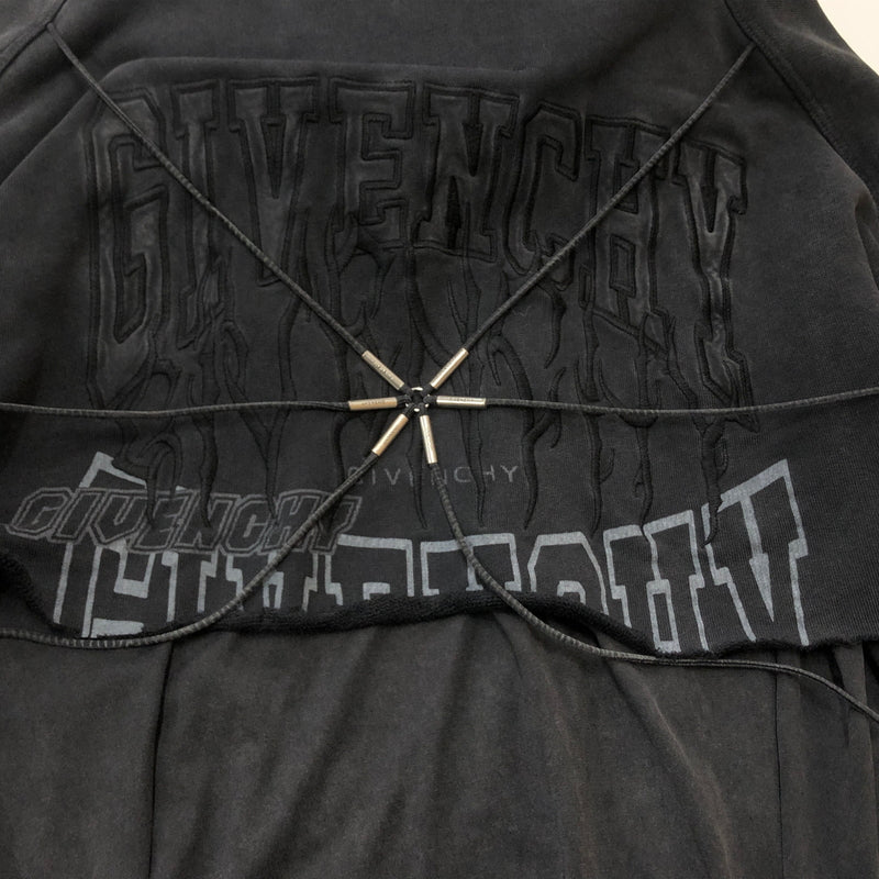 【中古品】【メンズ】 GIVENCHY ジバンシィ BMJ0J73Y8T LAYERED PULLOVER PARKA レイヤード プルオーバー パーカー 長袖 トップス USED加工 141-260925-sa-10-teih サイズ：L カラー：ブラック 万代Net店