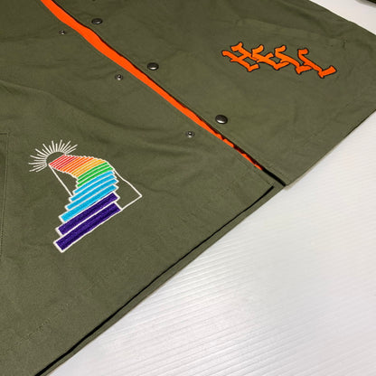 【中古品】【メンズ】 MAYO メイヨー EXCLUSIVE EMBROIDERY COACH JACKET 23MH-JK04 エクスクルーシブ エンブロイダリー コーチジャケット ライトアウター 142-260923-ko-11-teih サイズ：XL カラー：カーキ 万代Net店