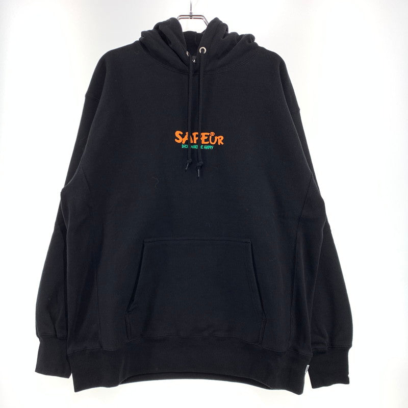 【中古品】【メンズ】 SAPEur サプール SHOES MAKE ME HAPPY GRAPHIC HOODIE グラフィック フーディ トップス プルオーバーパーカー 142-260923-ko-06-teih サイズ：XL カラー：ブラック 万代Net店
