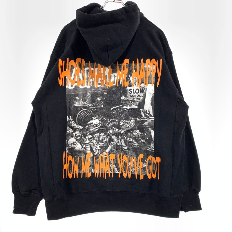 【中古品】【メンズ】 SAPEur サプール SHOES MAKE ME HAPPY GRAPHIC HOODIE グラフィック フーディ トップス プルオーバーパーカー 142-260923-ko-06-teih サイズ：XL カラー：ブラック 万代Net店