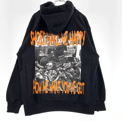 【中古品】【メンズ】 SAPEur サプール SHOES MAKE ME HAPPY GRAPHIC HOODIE グラフィック フーディ トップス プルオーバーパーカー 142-260923-ko-06-teih サイズ：XL カラー：ブラック 万代Net店