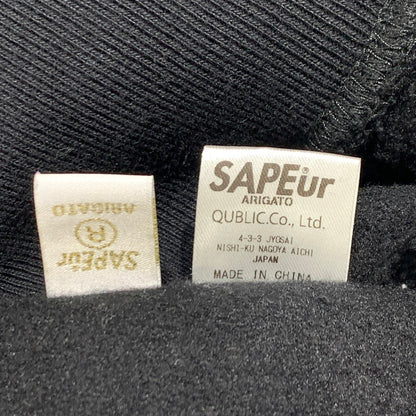 【中古品】【メンズ】 SAPEur サプール SHOES MAKE ME HAPPY GRAPHIC HOODIE グラフィック フーディ トップス プルオーバーパーカー 142-260923-ko-06-teih サイズ：XL カラー：ブラック 万代Net店