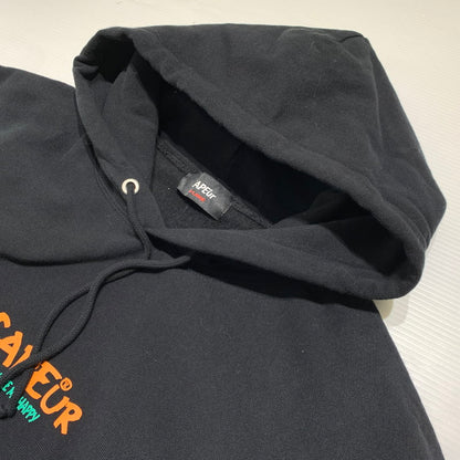 【中古品】【メンズ】 SAPEur サプール SHOES MAKE ME HAPPY GRAPHIC HOODIE グラフィック フーディ トップス プルオーバーパーカー 142-260923-ko-06-teih サイズ：XL カラー：ブラック 万代Net店