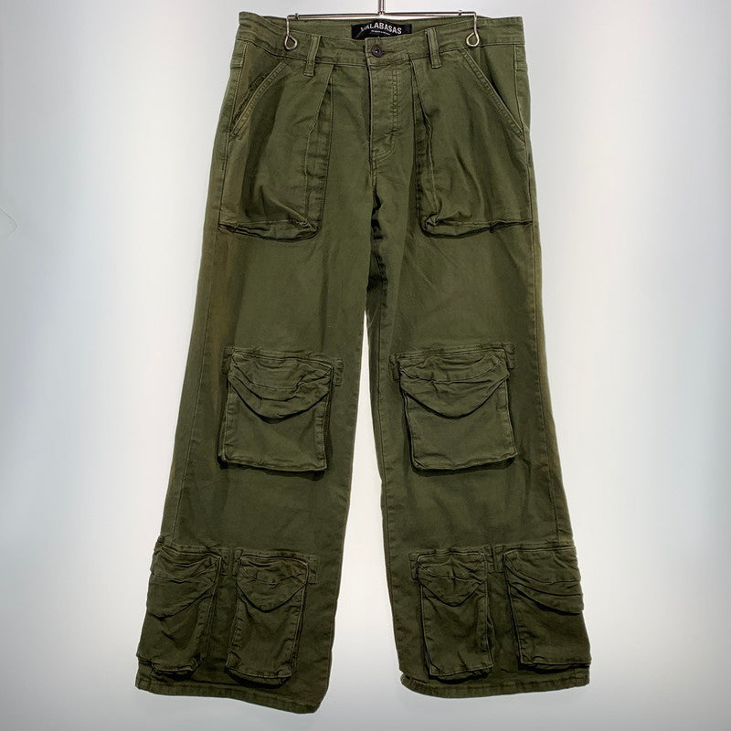 【現状渡し品】【メンズ】 VALABASAS ヴァラバサス RAM BAGGY PANTS ラム バギー パンツ ボトムス カーゴパンツ 153-260923-ko-21-teih サイズ：32 カラー：セージグリーン 万代Net店