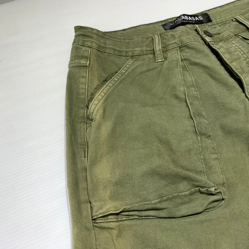 【現状渡し品】【メンズ】 VALABASAS ヴァラバサス RAM BAGGY PANTS ラム バギー パンツ ボトムス カーゴパンツ 153-260923-ko-21-teih サイズ：32 カラー：セージグリーン 万代Net店