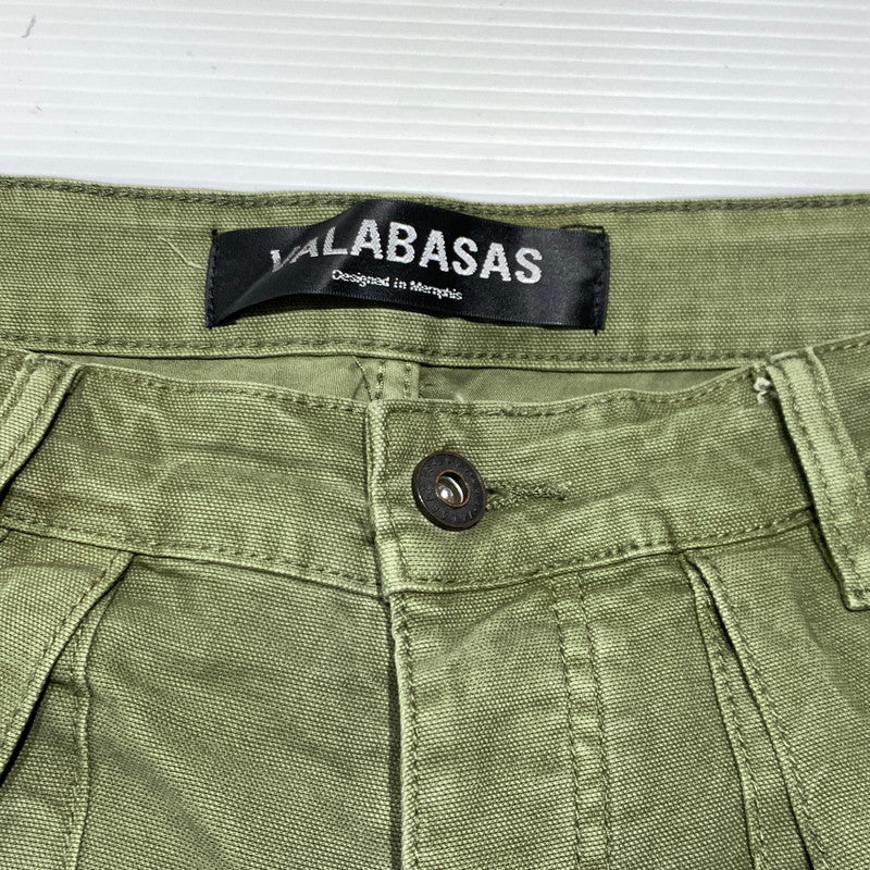 【現状渡し品】【メンズ】 VALABASAS ヴァラバサス RAM BAGGY PANTS ラム バギー パンツ ボトムス カーゴパンツ 153-260923-ko-21-teih サイズ：32 カラー：セージグリーン 万代Net店