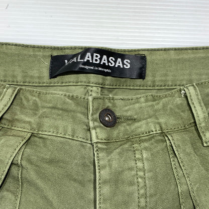 【現状渡し品】【メンズ】 VALABASAS ヴァラバサス RAM BAGGY PANTS ラム バギー パンツ ボトムス カーゴパンツ 153-260923-ko-21-teih サイズ：32 カラー：セージグリーン 万代Net店