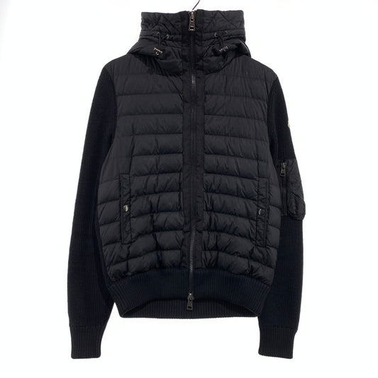 【中古品】【メンズ】 MONCLER モンクレール MAGLIONE TRICOT CARDIGAN E20919402800 マリオーネ トリコット カーディガン ダウンジャケット ニット 141-260923-ko-13-teih サイズ：M カラー：ブラック 万代Net店