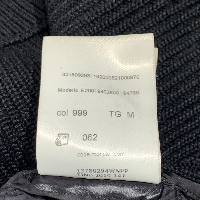 【中古品】【メンズ】 MONCLER モンクレール MAGLIONE TRICOT CARDIGAN E20919402800 マリオーネ トリコット カーディガン ダウンジャケット ニット 141-260923-ko-13-teih サイズ：M カラー：ブラック 万代Net店
