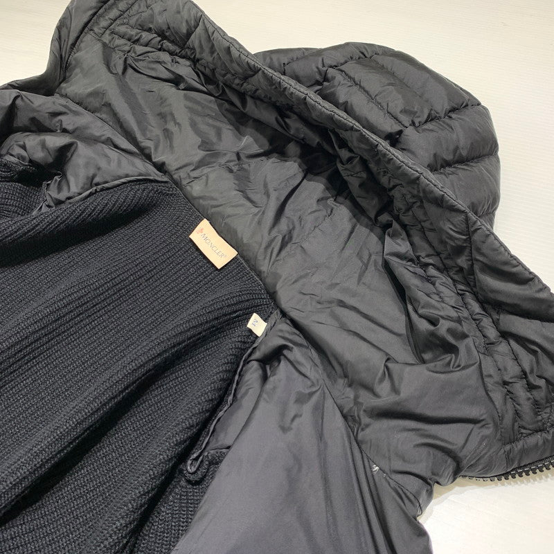 【中古品】【メンズ】 MONCLER モンクレール MAGLIONE TRICOT CARDIGAN E20919402800 マリオーネ トリコット カーディガン ダウンジャケット ニット 141-260923-ko-13-teih サイズ：M カラー：ブラック 万代Net店