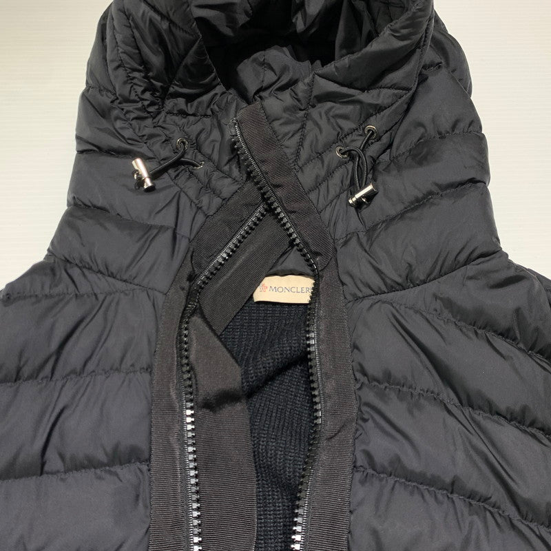 【中古品】【メンズ】 MONCLER モンクレール MAGLIONE TRICOT CARDIGAN E20919402800 マリオーネ トリコット カーディガン ダウンジャケット ニット 141-260923-ko-13-teih サイズ：M カラー：ブラック 万代Net店