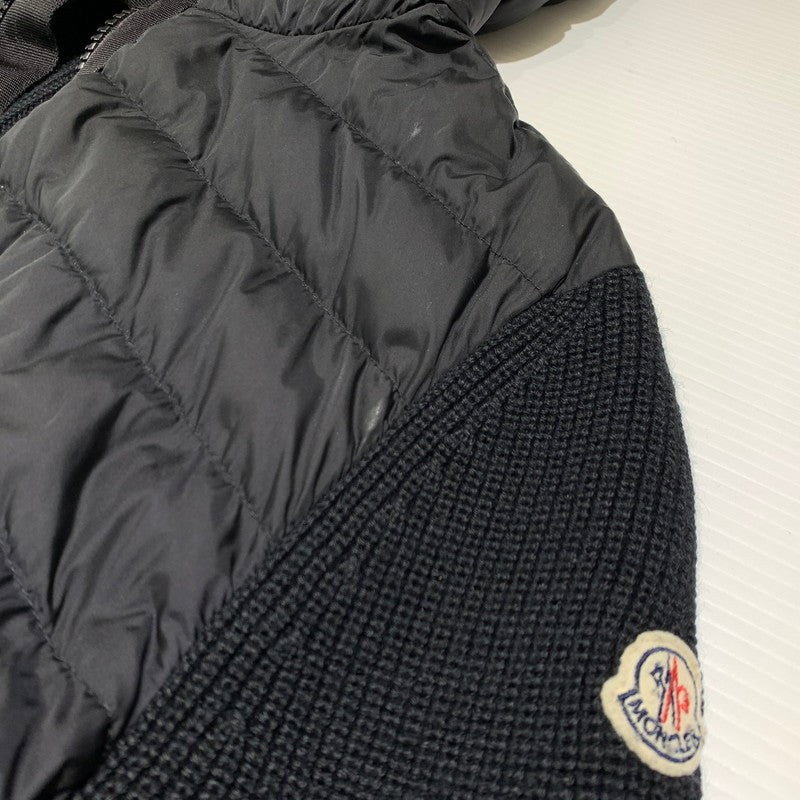 【中古品】【メンズ】 MONCLER モンクレール MAGLIONE TRICOT CARDIGAN E20919402800 マリオーネ トリコット カーディガン ダウンジャケット ニット 141-260923-ko-13-teih サイズ：M カラー：ブラック 万代Net店