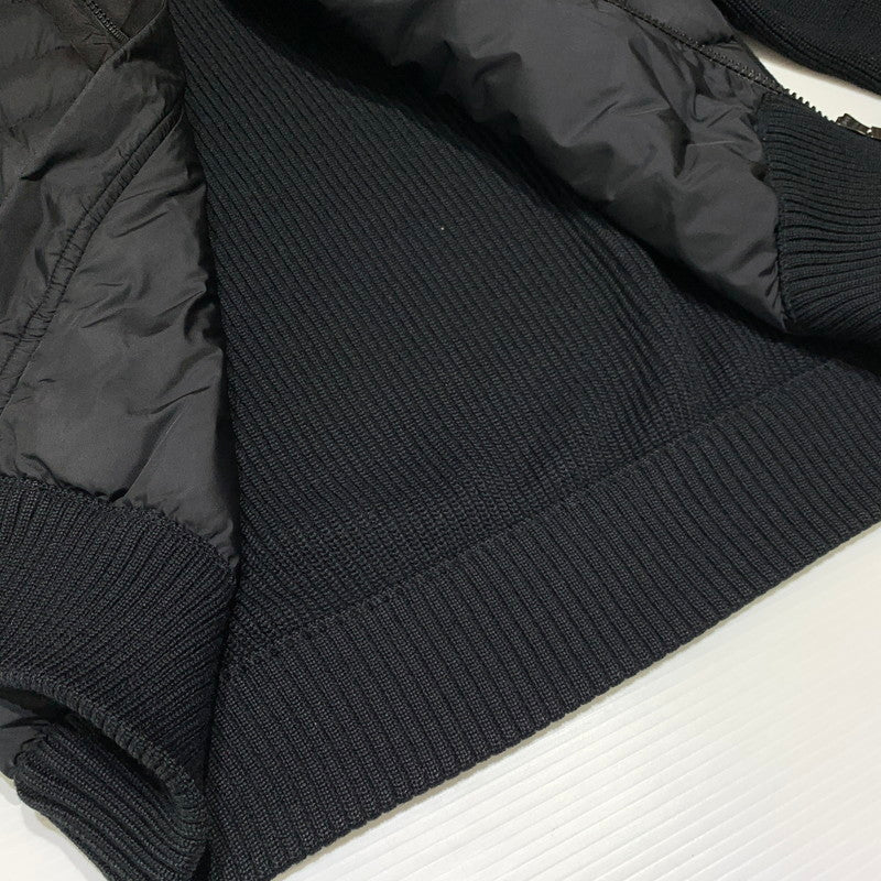 【中古品】【メンズ】 MONCLER モンクレール MAGLIONE TRICOT CARDIGAN E20919402800 マリオーネ トリコット カーディガン ダウンジャケット ニット 141-260923-ko-13-teih サイズ：M カラー：ブラック 万代Net店