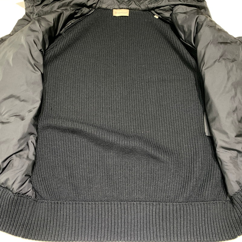 【中古品】【メンズ】 MONCLER モンクレール MAGLIONE TRICOT CARDIGAN E20919402800 マリオーネ トリコット カーディガン ダウンジャケット ニット 141-260923-ko-13-teih サイズ：M カラー：ブラック 万代Net店