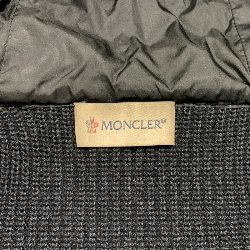 【中古品】【メンズ】 MONCLER モンクレール MAGLIONE TRICOT CARDIGAN E20919402800 マリオーネ トリコット カーディガン ダウンジャケット ニット 141-260923-ko-13-teih サイズ：M カラー：ブラック 万代Net店