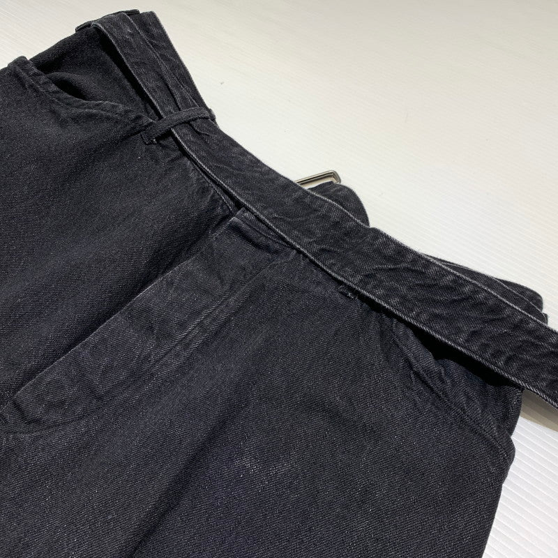 【中古品】【メンズ】 COMOLI コモリ 22AW BELTTED DENIM PANTS W03-03001 ベルテッド デニムパンツ ボトムス ジーンズ 151-260923-ko-23-teih サイズ：3 カラー：ブラック 万代Net店