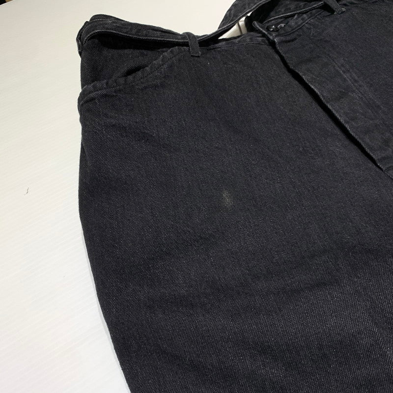 【中古品】【メンズ】 COMOLI コモリ 22AW BELTTED DENIM PANTS W03-03001 ベルテッド デニムパンツ ボトムス ジーンズ 151-260923-ko-23-teih サイズ：3 カラー：ブラック 万代Net店