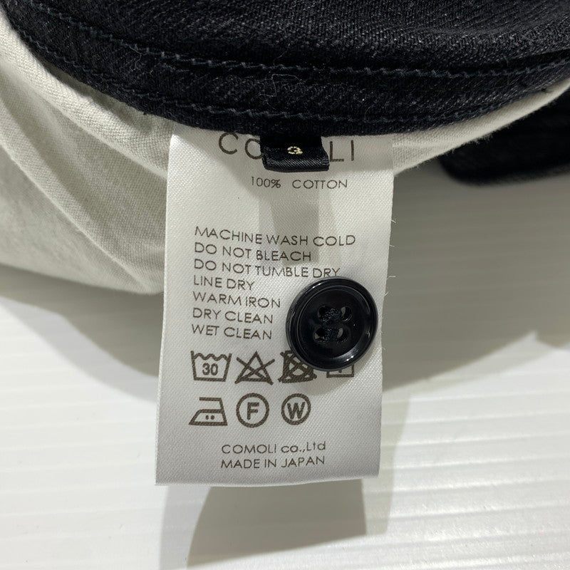 【中古品】【メンズ】 COMOLI コモリ 22AW BELTTED DENIM PANTS W03-03001 ベルテッド デニムパンツ ボトムス ジーンズ 151-260923-ko-23-teih サイズ：3 カラー：ブラック 万代Net店