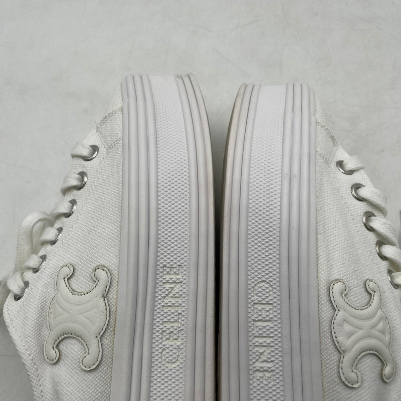 【中古品】【レディース】 CELINE セリーヌ TRIOMPHE JANE LOW LACE-UP LOW SNEAKER トリオンフ ジェーン レースアップ ロースニーカー 183-260924-yo-08-teih サイズ：35(22cm相当) カラー：ホワイト 万代Net店