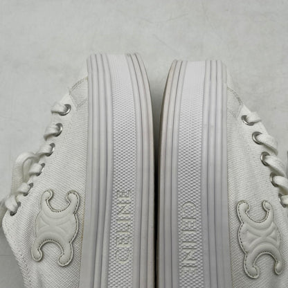 【中古品】【レディース】 CELINE セリーヌ TRIOMPHE JANE LOW LACE-UP LOW SNEAKER トリオンフ ジェーン レースアップ ロースニーカー 183-260924-yo-08-teih サイズ：35(22cm相当) カラー：ホワイト 万代Net店