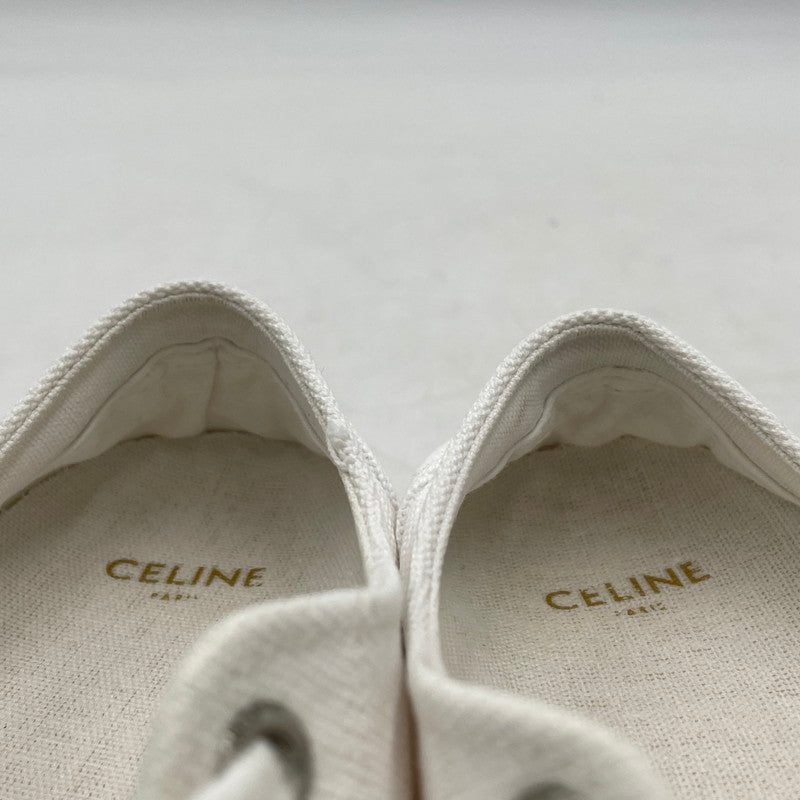 【中古品】【レディース】 CELINE セリーヌ TRIOMPHE JANE LOW LACE-UP LOW SNEAKER トリオンフ ジェーン レースアップ ロースニーカー 183-260924-yo-08-teih サイズ：35(22cm相当) カラー：ホワイト 万代Net店
