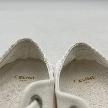 【中古品】【レディース】 CELINE セリーヌ TRIOMPHE JANE LOW LACE-UP LOW SNEAKER トリオンフ ジェーン レースアップ ロースニーカー 183-260924-yo-08-teih サイズ：35(22cm相当) カラー：ホワイト 万代Net店