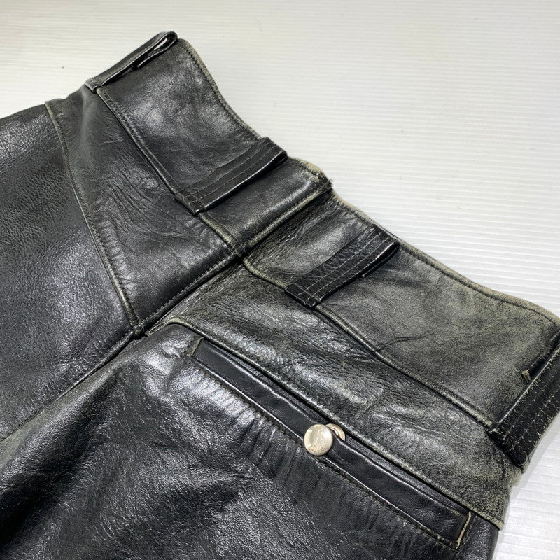 【現状渡し品】【メンズ】 Buco ブコ LEATHER PANTS VINTAGE レザーパンツ ボトムス ヴィンテージ バイカー モーターサイクル 156-260923-ko-22-teih サイズ：34 カラー：ブラック 万代Net店