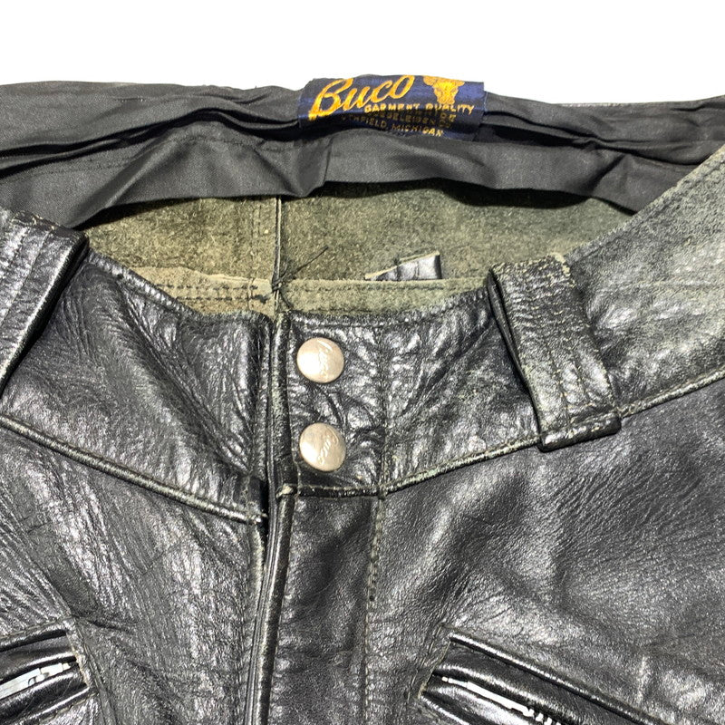 【現状渡し品】【メンズ】 Buco ブコ LEATHER PANTS VINTAGE レザーパンツ ボトムス ヴィンテージ バイカー モーターサイクル 156-260923-ko-22-teih サイズ：34 カラー：ブラック 万代Net店