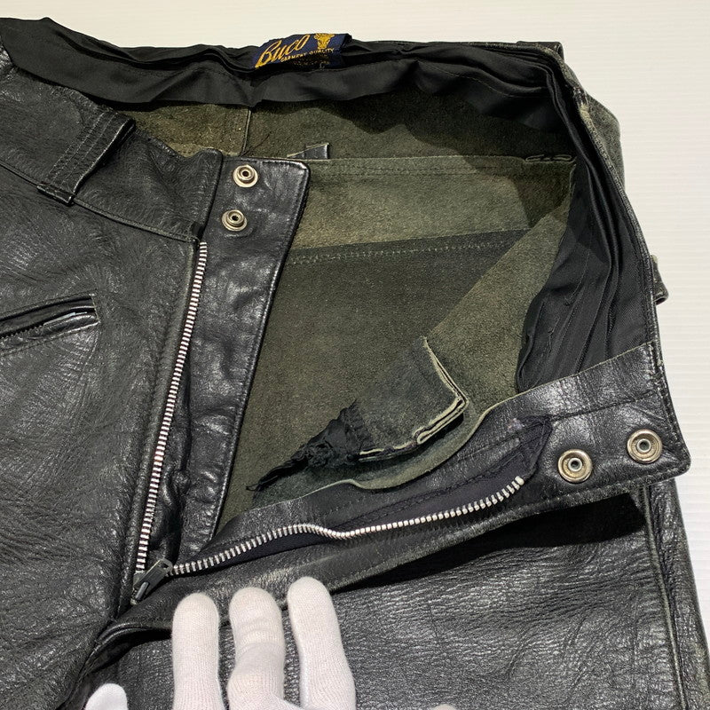 【現状渡し品】【メンズ】 Buco ブコ LEATHER PANTS VINTAGE レザーパンツ ボトムス ヴィンテージ バイカー モーターサイクル 156-260923-ko-22-teih サイズ：34 カラー：ブラック 万代Net店