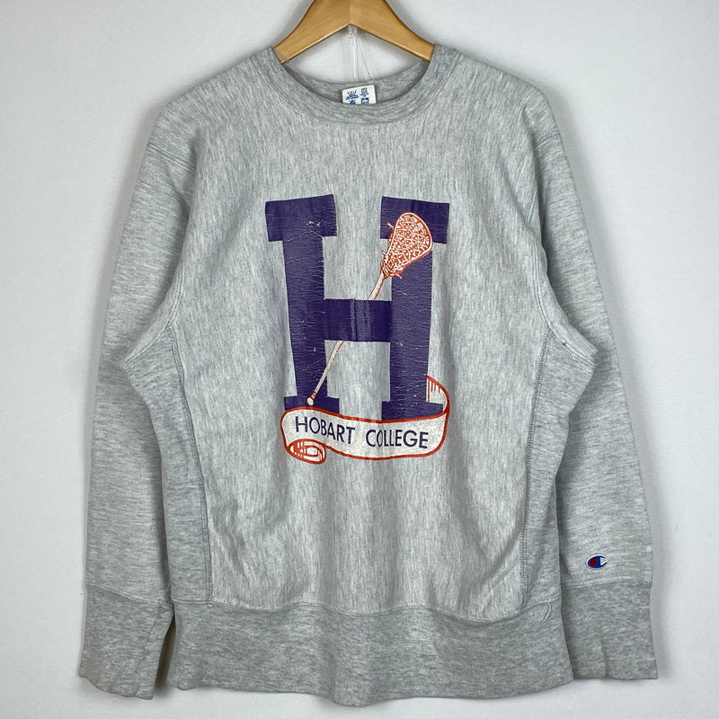 【中古品】【メンズ】 CHAMPION チャンピオン REVERSE WEAVE 80’s VINTAGE HOBART COLLEGE SWEAT リバース ウェーブ 80年代 ヴィンテージ ホバート ガレッジ スウェット 長袖 トップス トレーナー 145-260923-sa-10-teih サイズ：L カラー：グレー 万代Net店