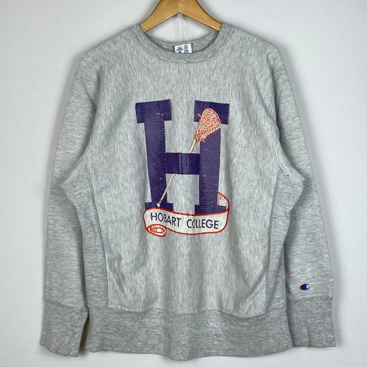 【中古品】【メンズ】 CHAMPION チャンピオン REVERSE WEAVE 80’s VINTAGE HOBART COLLEGE SWEAT リバース ウェーブ 80年代 ヴィンテージ ホバート ガレッジ スウェット 長袖 トップス トレーナー 145-260923-sa-10-teih サイズ：L カラー：グレー 万代Net店