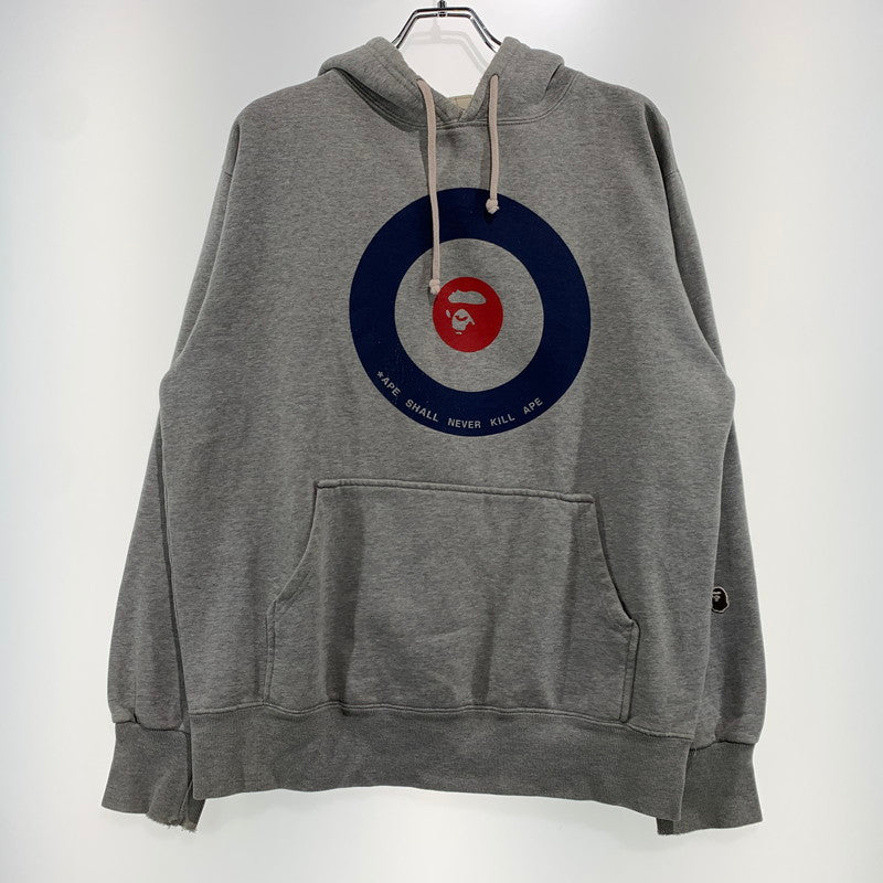 【現状渡し品】【メンズ】 A BATHING APE アベイシングエイプ 90's PULLOVER PARKA 90年代 プルオーバーパーカー トップス フーディ 初期タグ 142-260927-ko-08-teih サイズ：L カラー：グレー 万代Net店