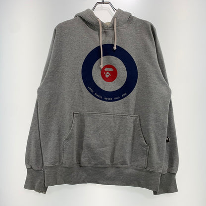 【現状渡し品】【メンズ】 A BATHING APE アベイシングエイプ 90's PULLOVER PARKA 90年代 プルオーバーパーカー トップス フーディ 初期タグ 142-260927-ko-08-teih サイズ：L カラー：グレー 万代Net店