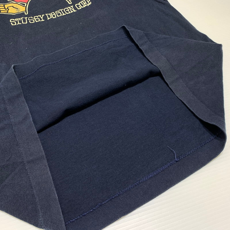 【中古品】【メンズ】 STUSSY ステューシー HAND SIGN S/S T-SHIRT ハンドサイン ショートスリーブ Tシャツ 半袖 トップス 黒タグ 142-260927-ko-01-teih サイズ：M カラー：ネイビー 万代Net店