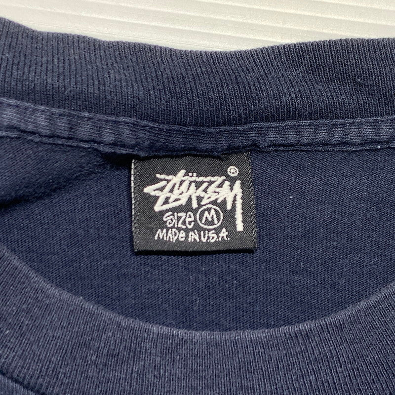 【中古品】【メンズ】 STUSSY ステューシー HAND SIGN S/S T-SHIRT ハンドサイン ショートスリーブ Tシャツ 半袖 トップス 黒タグ 142-260927-ko-01-teih サイズ：M カラー：ネイビー 万代Net店