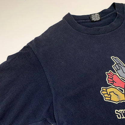 【中古品】【メンズ】 STUSSY ステューシー HAND SIGN S/S T-SHIRT ハンドサイン ショートスリーブ Tシャツ 半袖 トップス 黒タグ 142-260927-ko-01-teih サイズ：M カラー：ネイビー 万代Net店