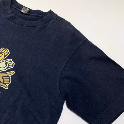 【中古品】【メンズ】 STUSSY ステューシー HAND SIGN S/S T-SHIRT ハンドサイン ショートスリーブ Tシャツ 半袖 トップス 黒タグ 142-260927-ko-01-teih サイズ：M カラー：ネイビー 万代Net店