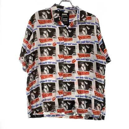 【中古品】【メンズ】 HYSTERIC GLAMOUR ヒステリックグラマー SONIC YOUTH GOO DEMOS S/S SHIRT 02221AH06 ソニックユース ショートスリーブ シャツ 半袖 トップス レーヨン 140-260923-ko-02-teih サイズ：XL カラー：総柄 万代Net店