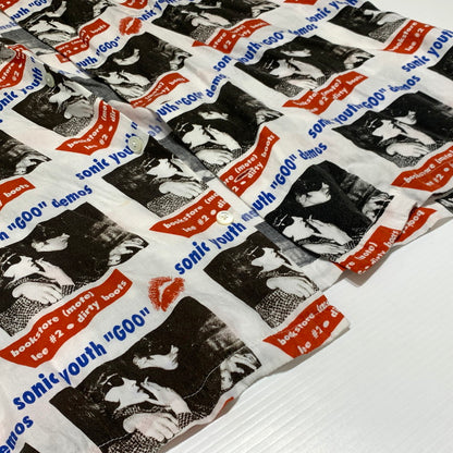 【中古品】【メンズ】 HYSTERIC GLAMOUR ヒステリックグラマー SONIC YOUTH GOO DEMOS S/S SHIRT 02221AH06 ソニックユース ショートスリーブ シャツ 半袖 トップス レーヨン 140-260923-ko-02-teih サイズ：XL カラー：総柄 万代Net店
