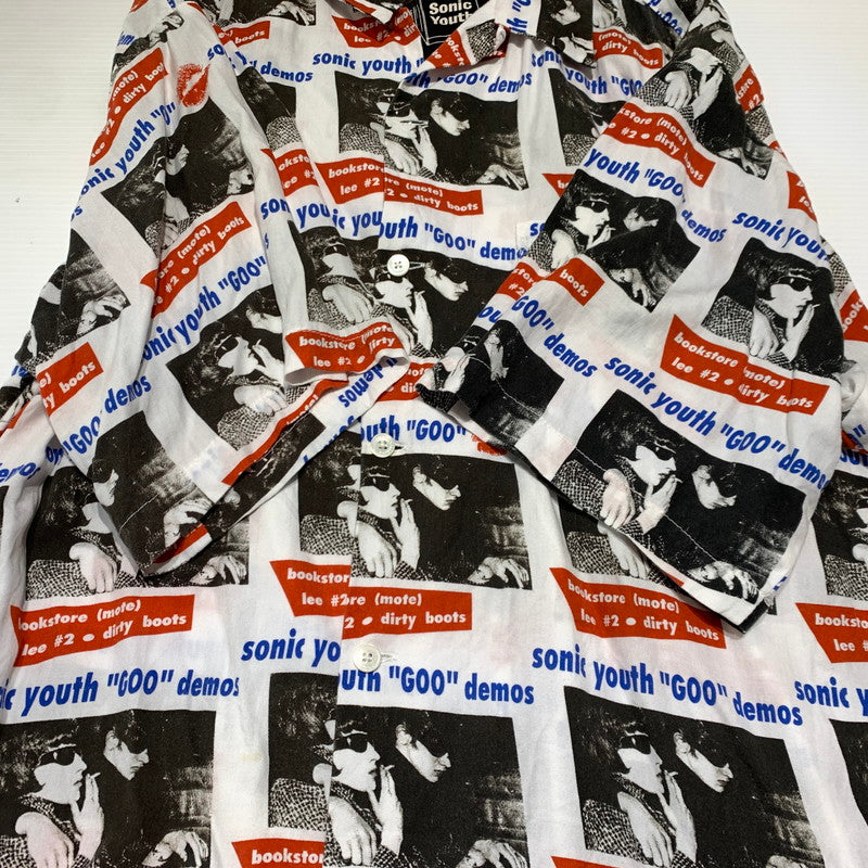 【中古品】【メンズ】 HYSTERIC GLAMOUR ヒステリックグラマー SONIC YOUTH GOO DEMOS S/S SHIRT 02221AH06 ソニックユース ショートスリーブ シャツ 半袖 トップス レーヨン 140-260923-ko-02-teih サイズ：XL カラー：総柄 万代Net店