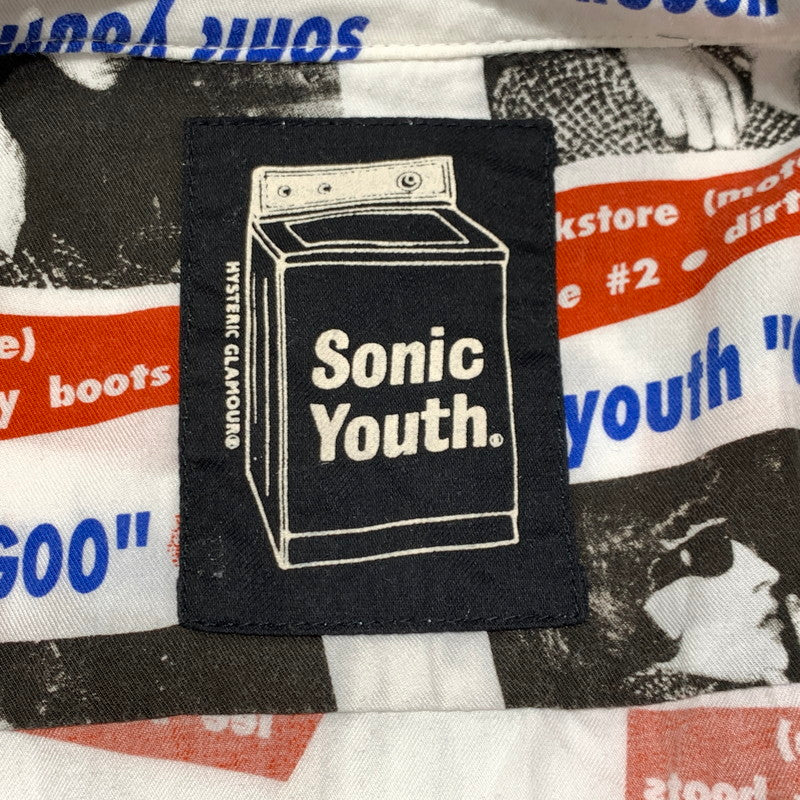 【中古品】【メンズ】 HYSTERIC GLAMOUR ヒステリックグラマー SONIC YOUTH GOO DEMOS S/S SHIRT 02221AH06 ソニックユース ショートスリーブ シャツ 半袖 トップス レーヨン 140-260923-ko-02-teih サイズ：XL カラー：総柄 万代Net店