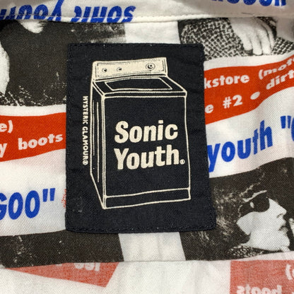【中古品】【メンズ】 HYSTERIC GLAMOUR ヒステリックグラマー SONIC YOUTH GOO DEMOS S/S SHIRT 02221AH06 ソニックユース ショートスリーブ シャツ 半袖 トップス レーヨン 140-260923-ko-02-teih サイズ：XL カラー：総柄 万代Net店