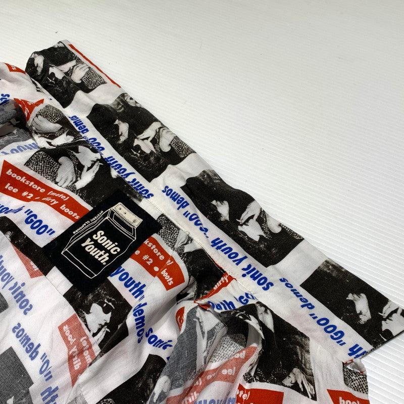 【中古品】【メンズ】 HYSTERIC GLAMOUR ヒステリックグラマー SONIC YOUTH GOO DEMOS S/S SHIRT 02221AH06 ソニックユース ショートスリーブ シャツ 半袖 トップス レーヨン 140-260923-ko-02-teih サイズ：XL カラー：総柄 万代Net店